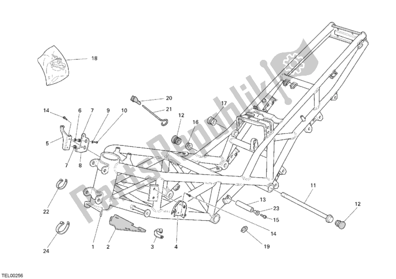 All parts for the Frame of the Ducati Sport ST3 S ABS 1000 2007